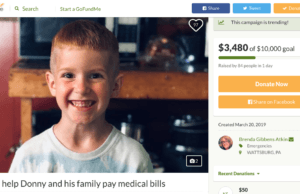 GoFundMe page setup for dog bite victim