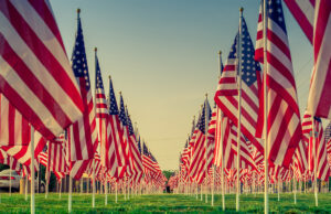 Remembering Veterans Service and Sacrifice flags