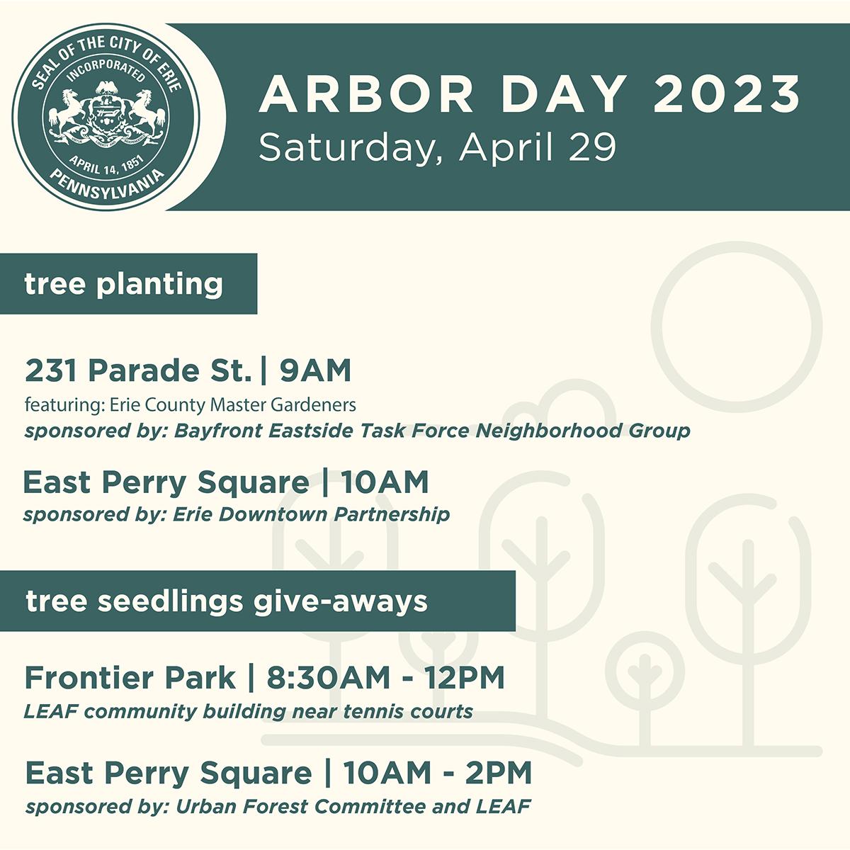 City celebrates Arbor Day with events on Saturday, April 29