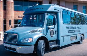 EMTA public transportation donates bus to Millcreek Police Department MPD Bus