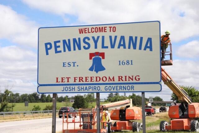 PA welcome sign