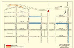 City of Erie Detours for Bayfront Parkway Central Corridor Project City of Erie map of detours for Bayfront Parkway Central Corridor Project