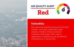 DEP declares statewide Code Red Air Quality Alert for Thursday Air Quality Alert: Red